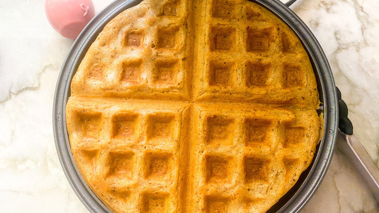 waffle in waffle iron