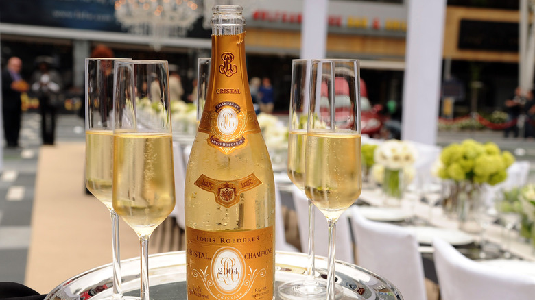 Cristal Champagne with glasses