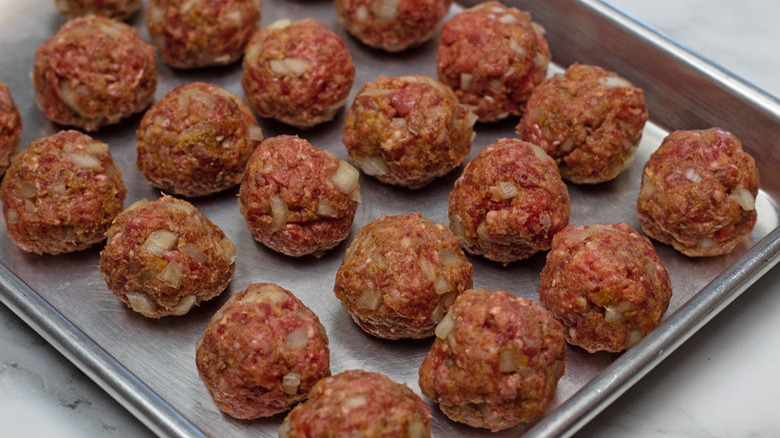 meatballs on baking sheet 