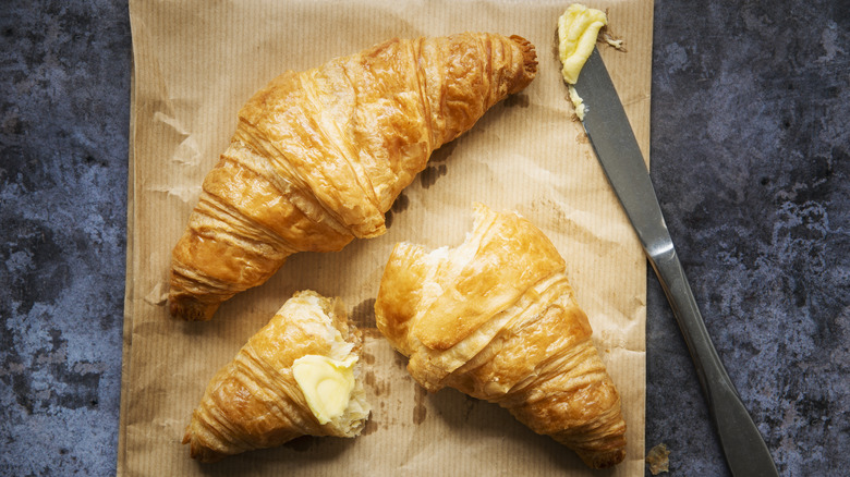 Croissants with butter