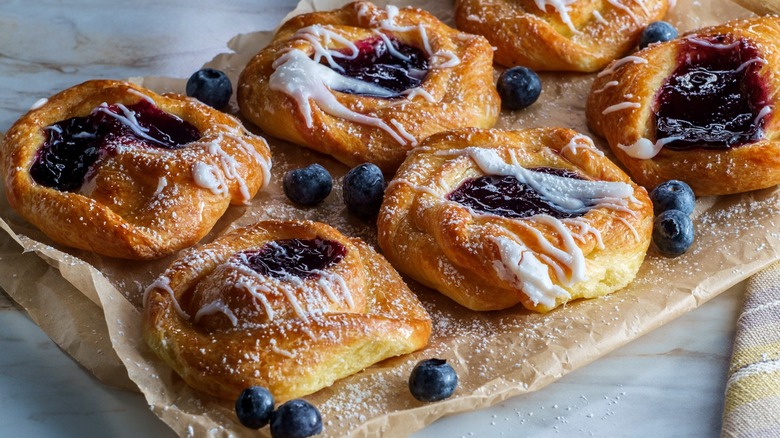 blueberry danishes and blueberries