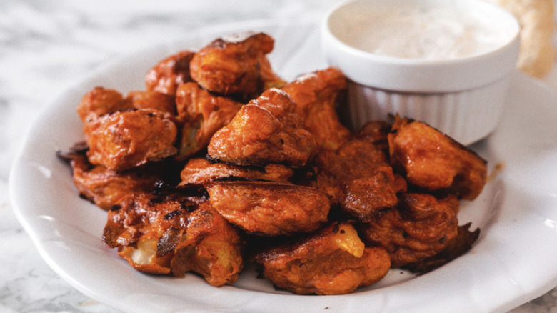 Buffalo Cauliflower served on table