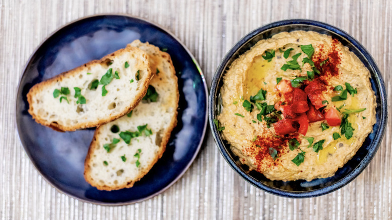 Easy Baba Ganoush on plates