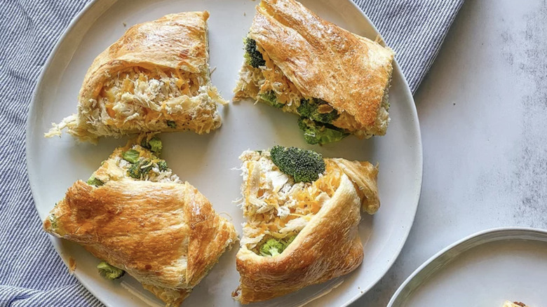 Easy Chicken Broccoli Braid on table