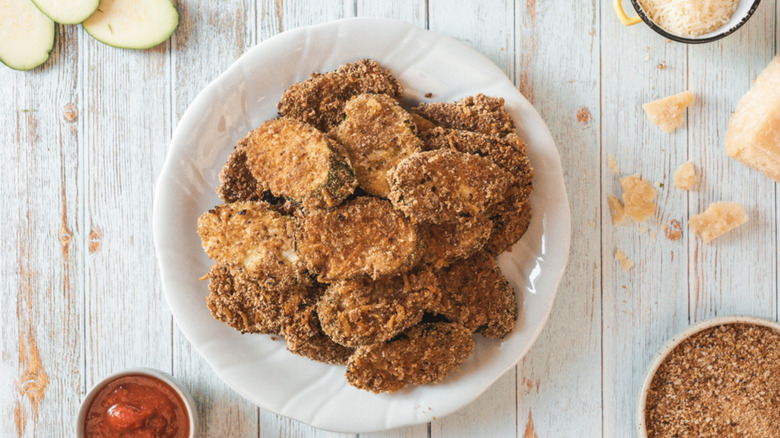 Easy Fried Zucchini on plate