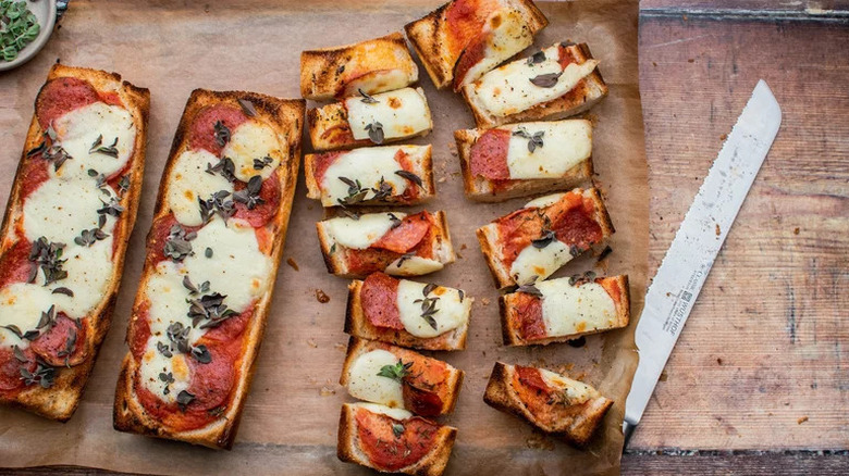 pizza bread cut into slices