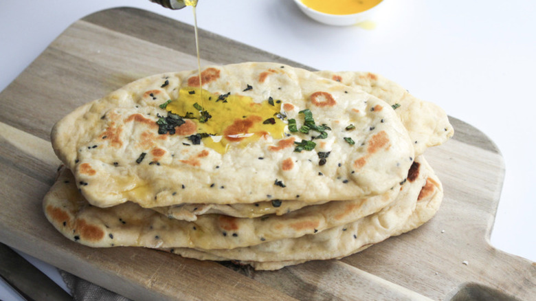 Simple Naan on chopping board