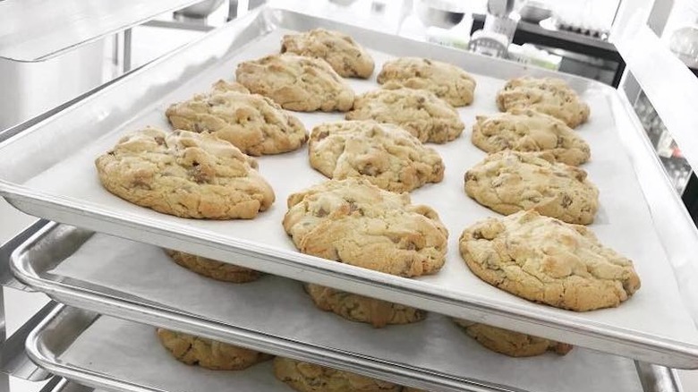 Cart of Crumbl cookies