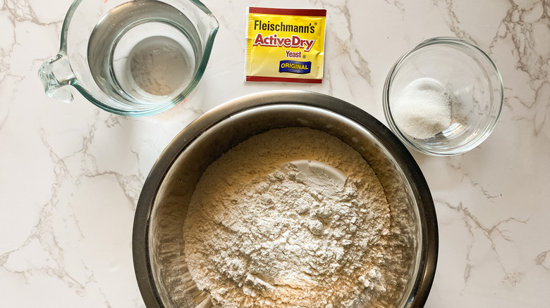 ingredients for crusty French bread