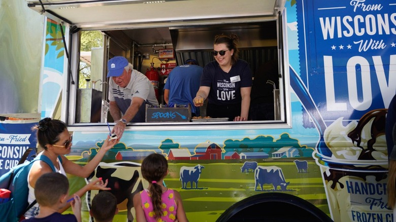 Food being served from a food truck