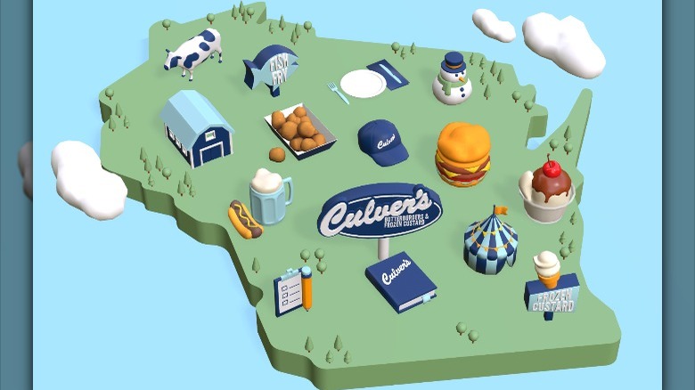 Map of Wisconsin with Culver's