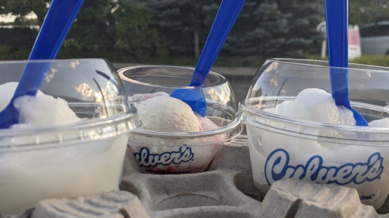 Culver's lemon ice in a tray