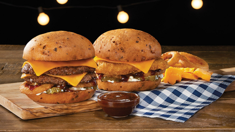 Culver's smokehouse BBQ cheddar burger and chicken sandwich