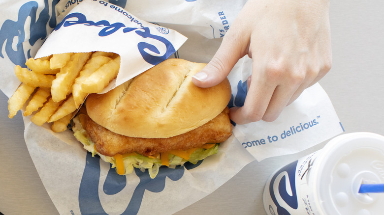 Fish sandwhich and fries