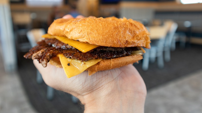 Culver's ButterBurger in hand