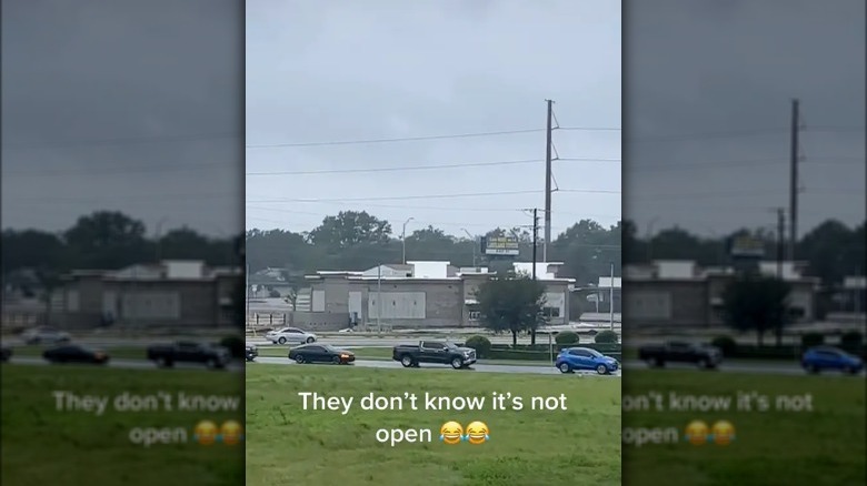 McDonald's Drive-Thru during Hurricane