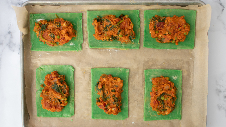 assembling vegetable hand pies