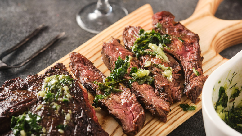 Hanger steak with chimichurri