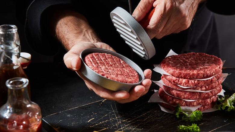 Chef preparing ground beef