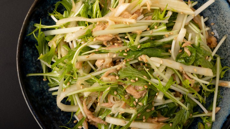 Daikon salad in a serving dish