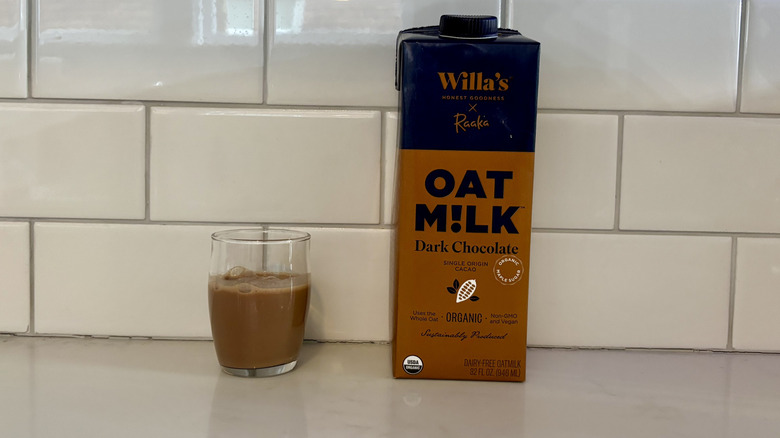 Carton of Willa's dark chocolate oat milk