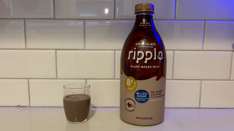 Bottle of Ripple plant-based chocolate milk