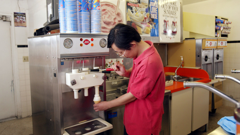 Person serving ice cream