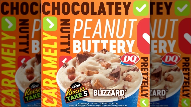 promotional image of the reeses take 5 blizzard