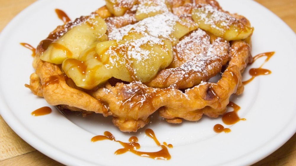 Caramel apple funnel cake