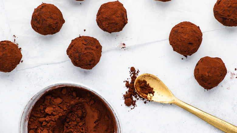 truffles rolled in cocoa powder