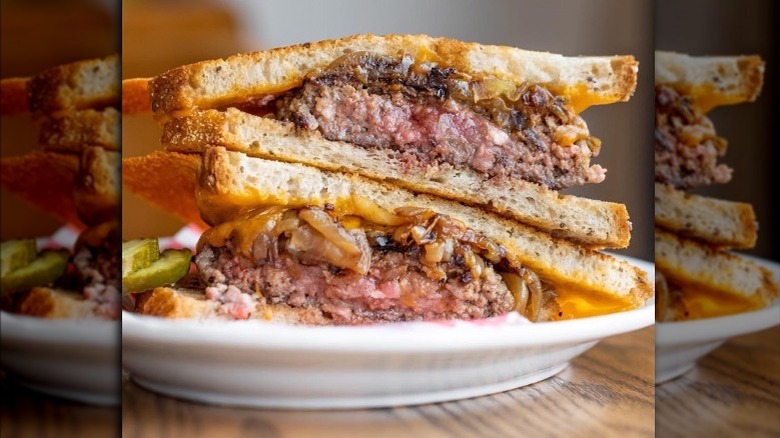 Cassell's Patty Melt on white plate