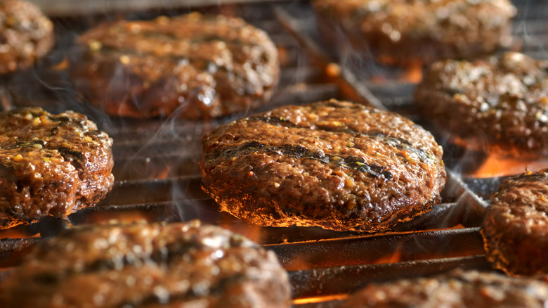 Burgers on the grill