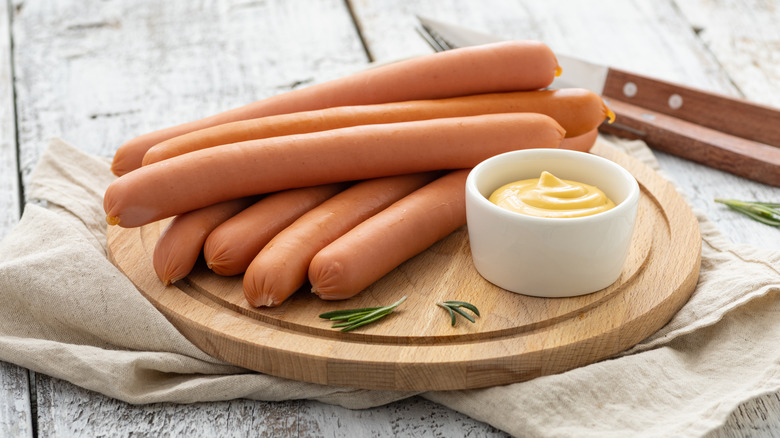 Frankfurters with mustard