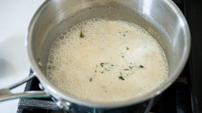 cream sauce in pan