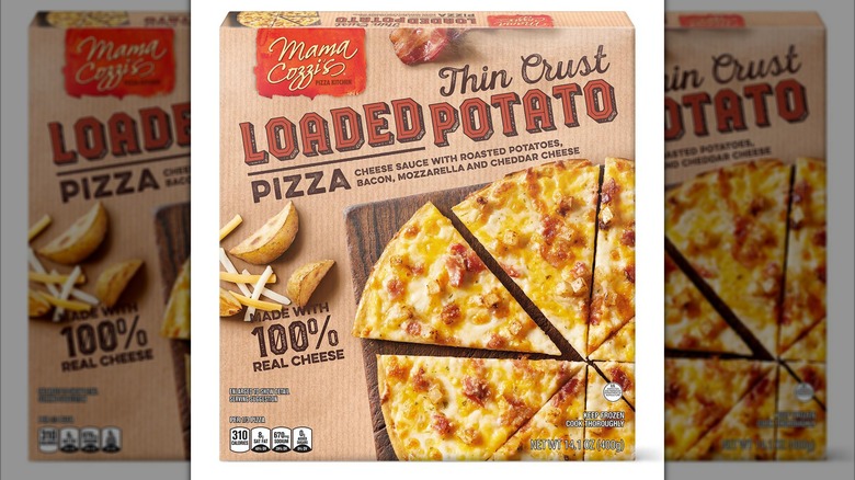 Package of Mama Cozzi's loaded potato pizza