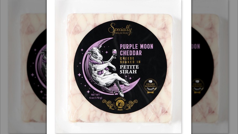 Specially Selected Purple Moon wine infused cheddar cheese package