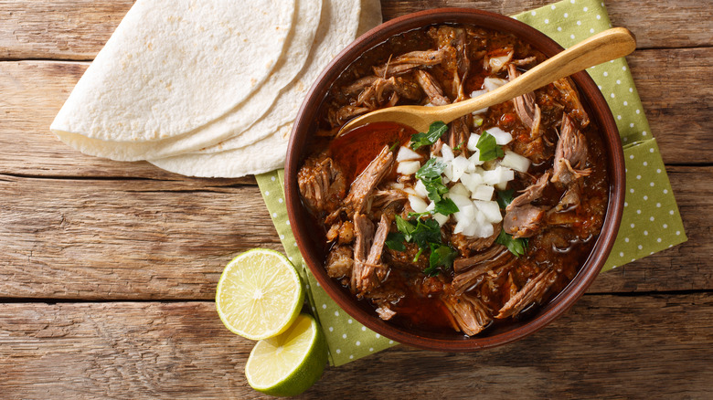 A bowl of beef birria