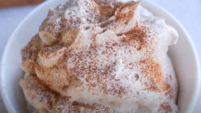 bowl of cinnamon whipped cream