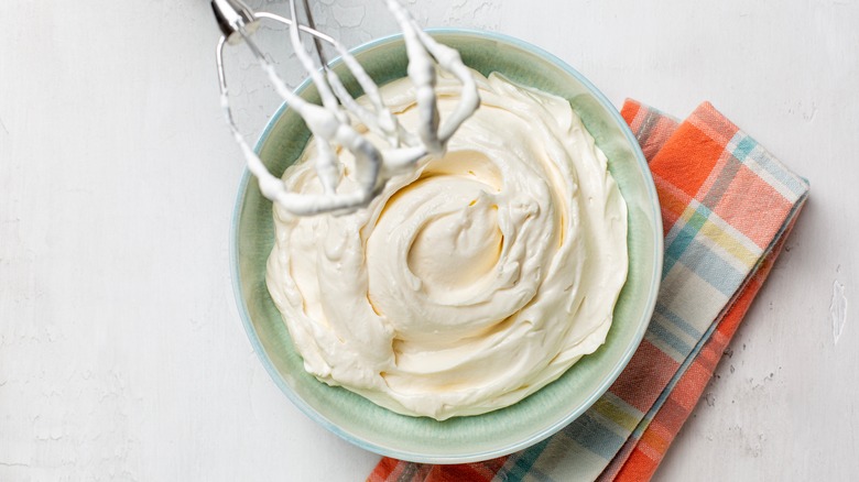 bowl of cream cheese whipped cream