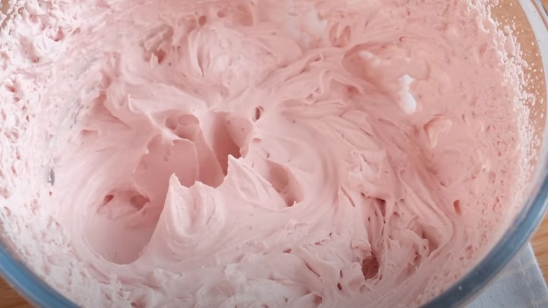 bowl of strawberry whipped cream