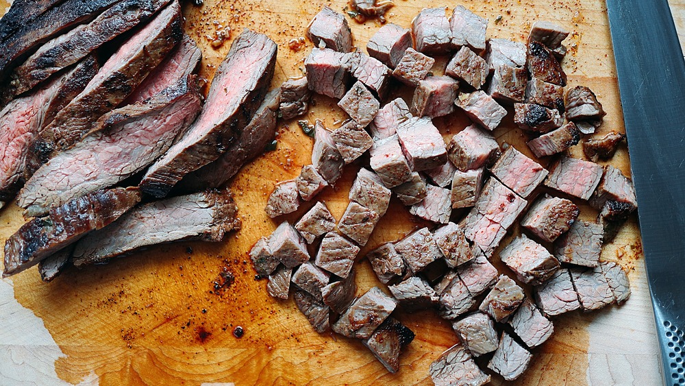 sliced flank steak for carne asada fries