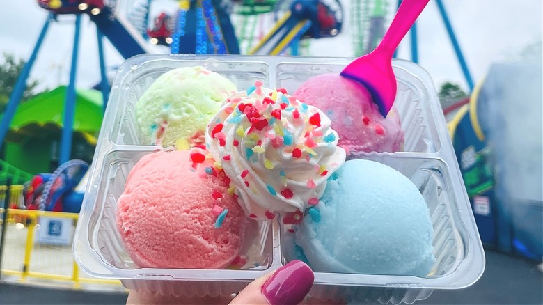 Colorful ice cream sorbet