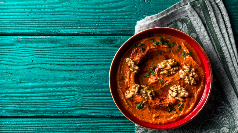 Muhammara, roasted red pepper sauce