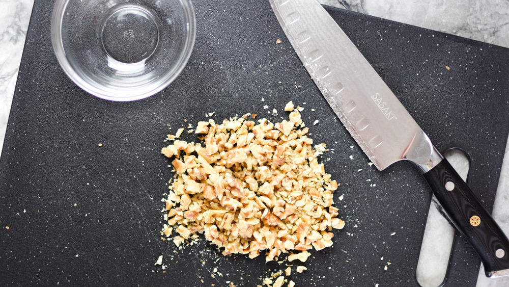 Chopping nuts for Watergate salad