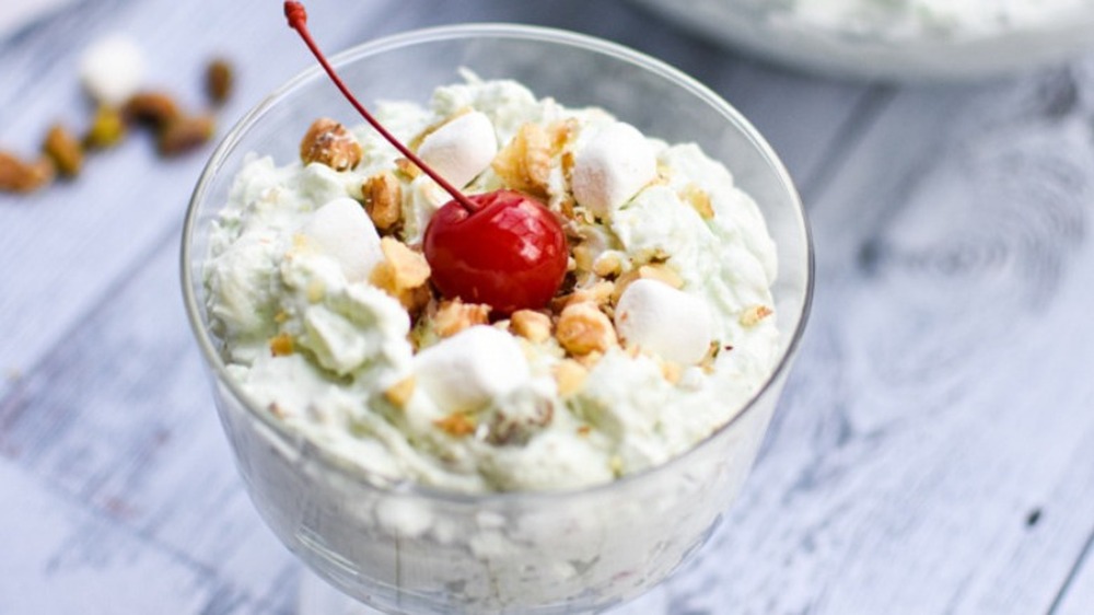 Individual serving of Watergate salad