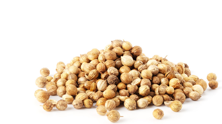 Pile of coriander seeds