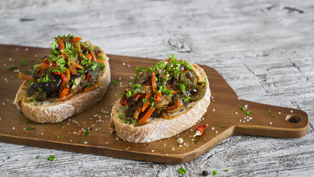 Toast topped with relish