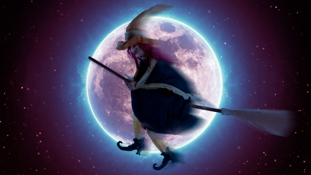 Witch and full moon