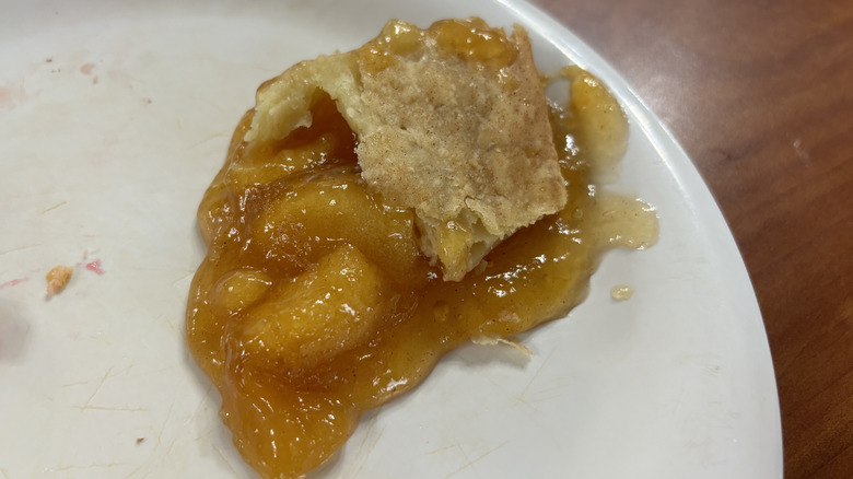 peach cobbler on plate