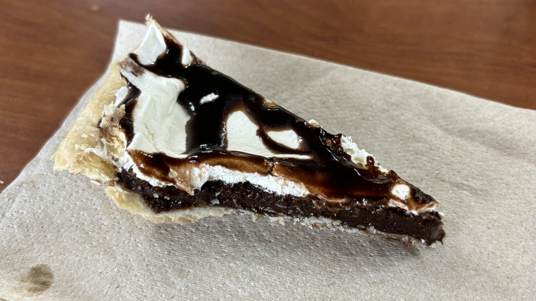 chocolate silk pie slice